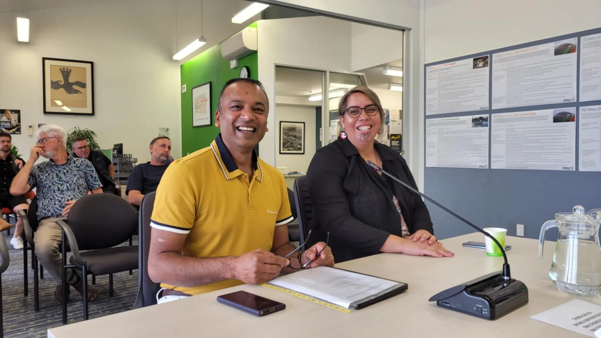 Len and Elyse making a presentation to the Manurewa Local Board about Whakamana Ora