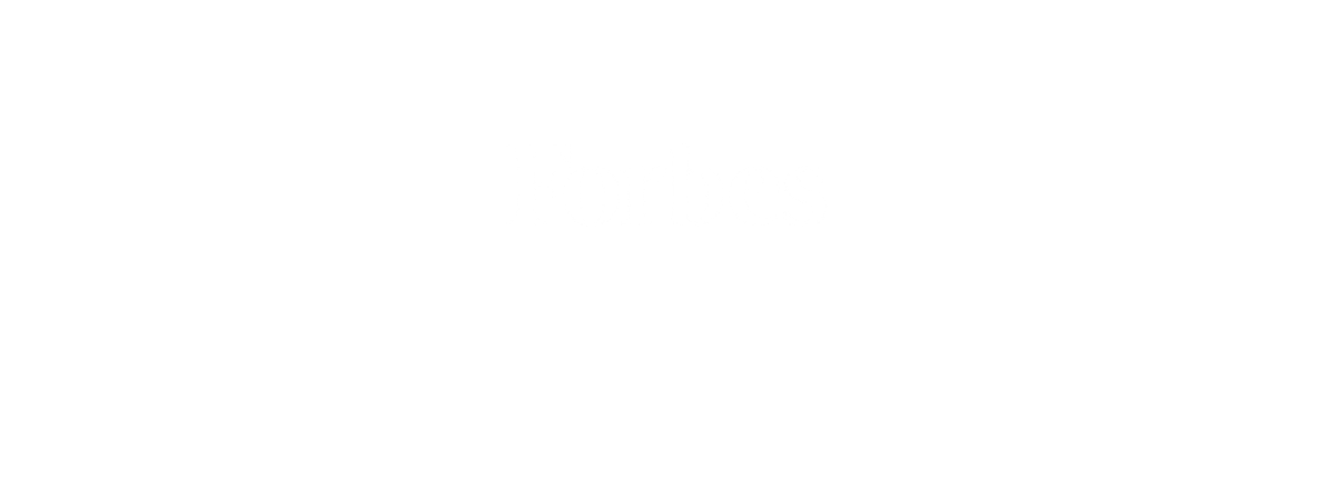 Black and white logo featuring the word "Forbes" inside a laurel wreath.