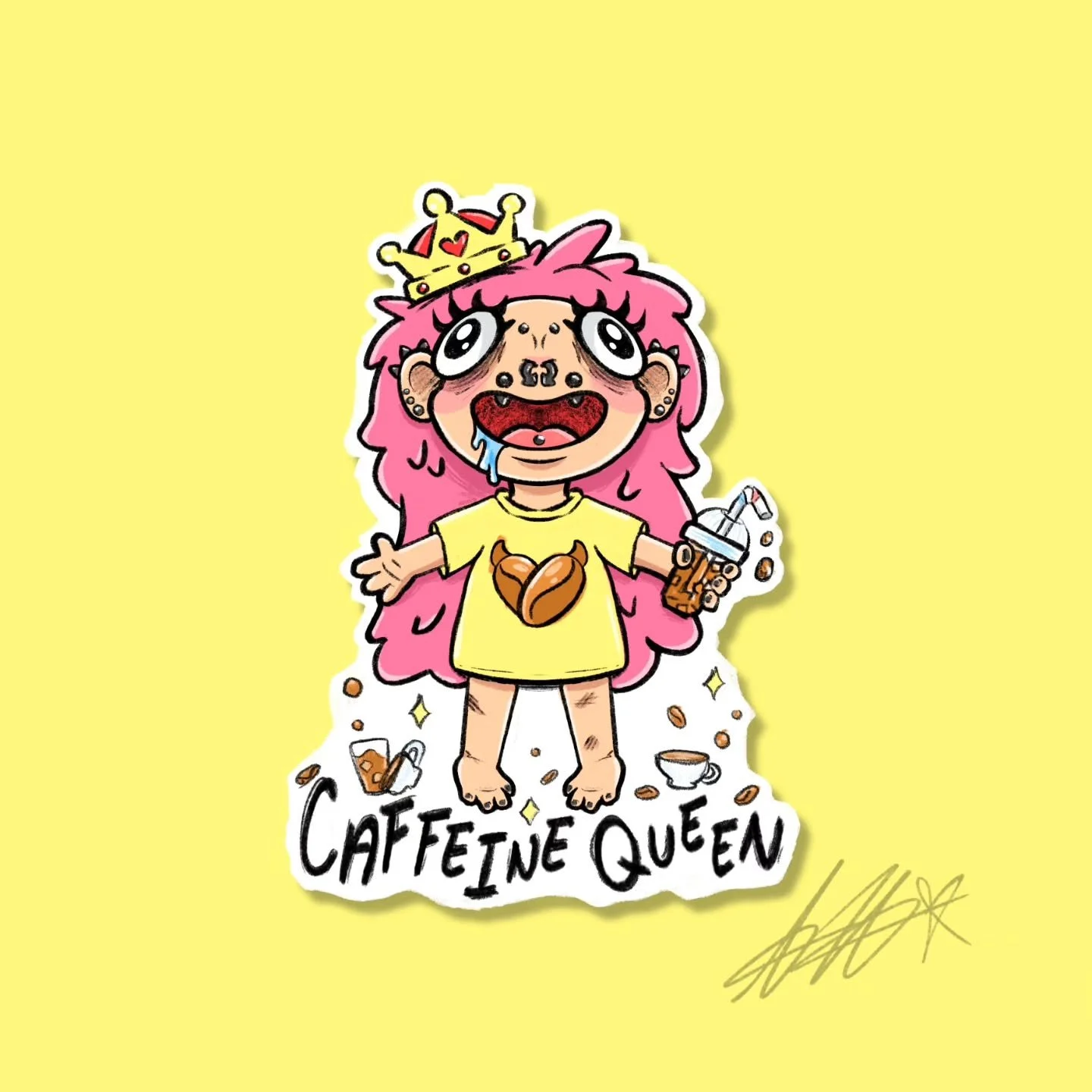 My latest lil doodle of myself!!! I really think the dark circles and the drool make this character me. 😆

#doodleart #selfprotrait #cuteart #coffeelover #derpyart #artoftheday🎨