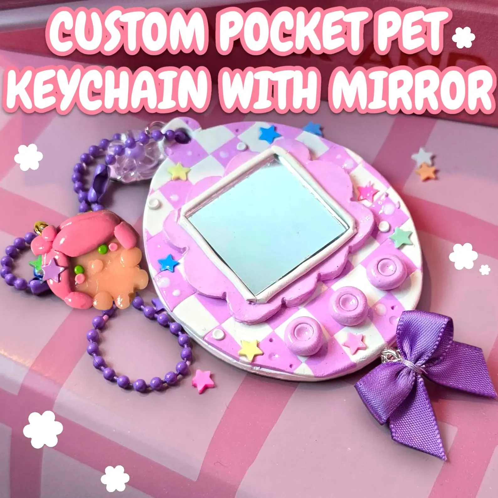 Pocket Pet Mirror Keychain Cute Bag Charm!!!