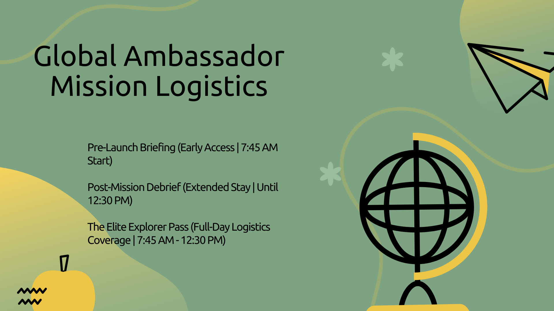 Global Ambassador Mission Logistics