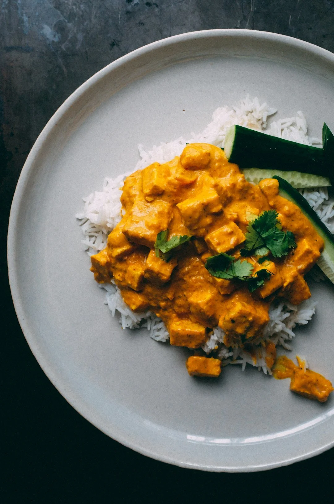Simple Butter Chicken with Basmati Rice & Cucumber