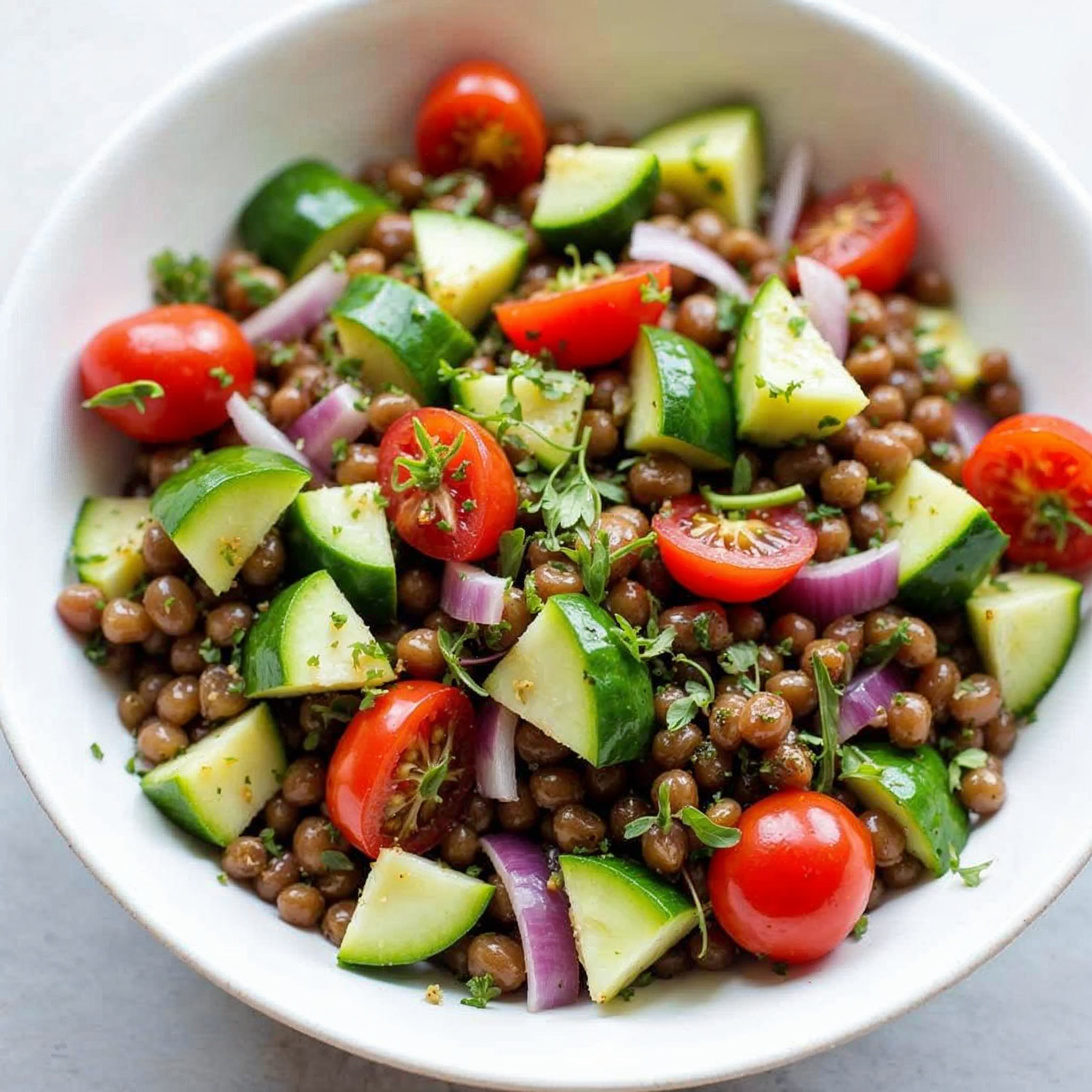 Mediterranean Lentil &amp; Olive Salad