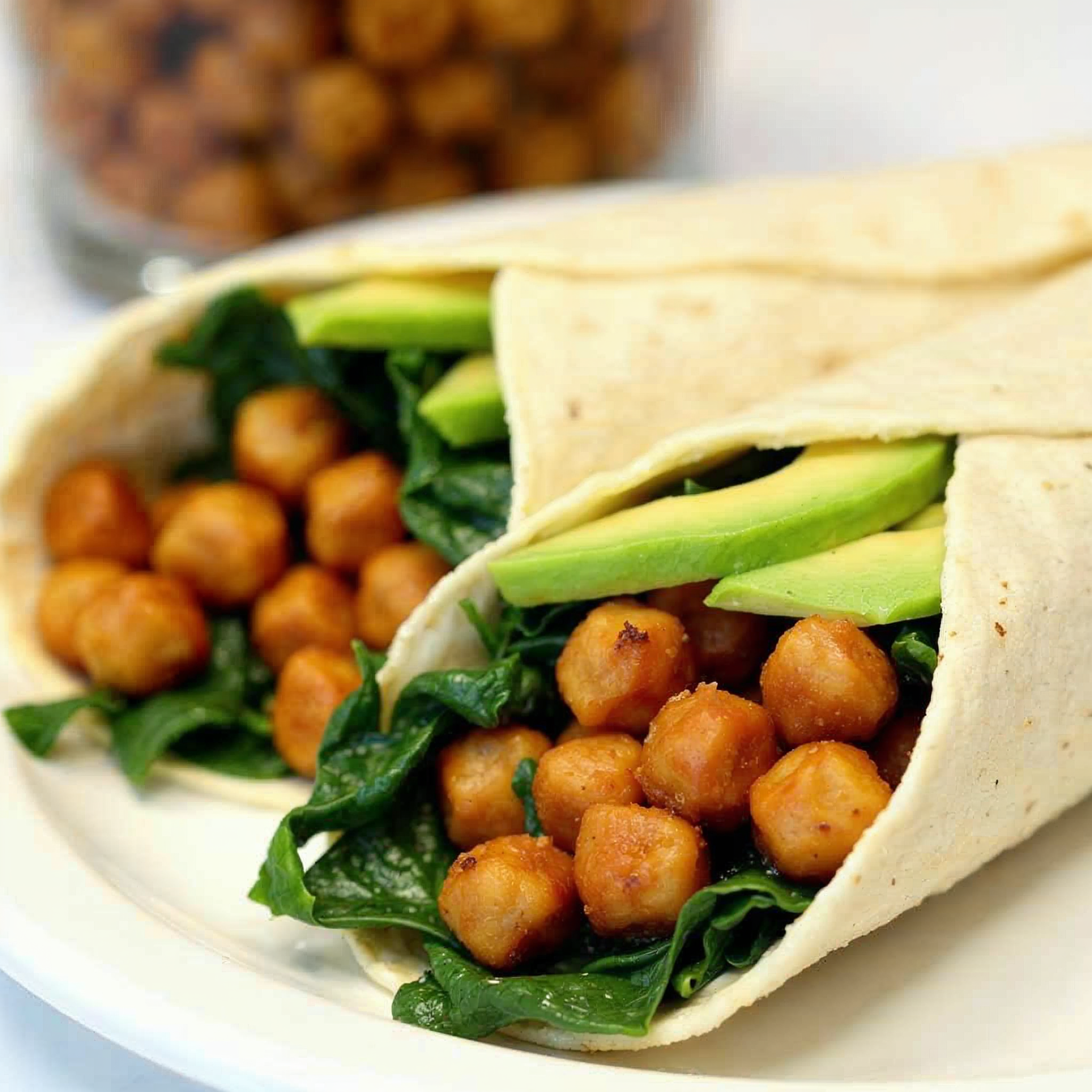 Spiced Chickpea &amp; Spinach Wraps