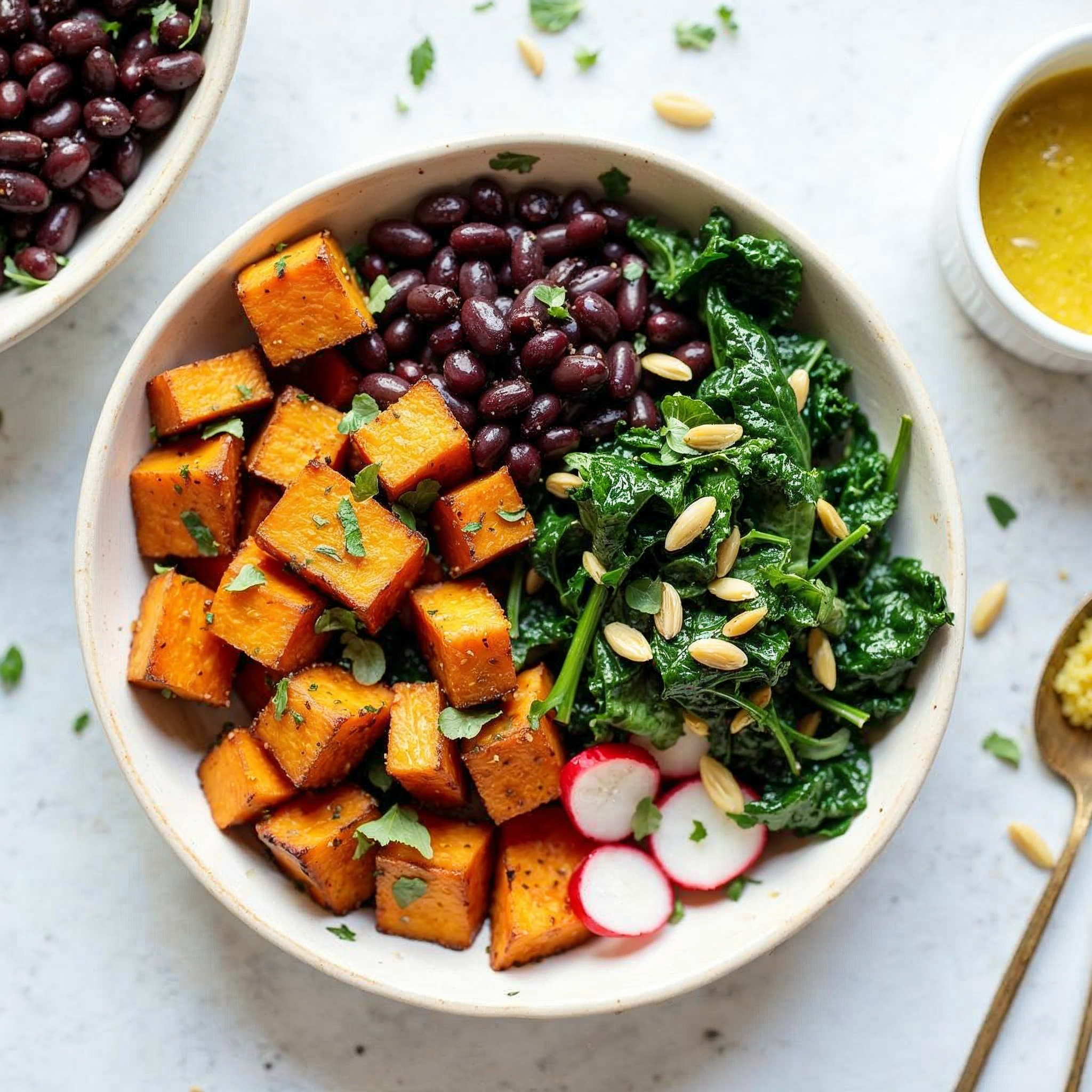 Turmeric Sweet Potato &amp; Black Bean Bowl