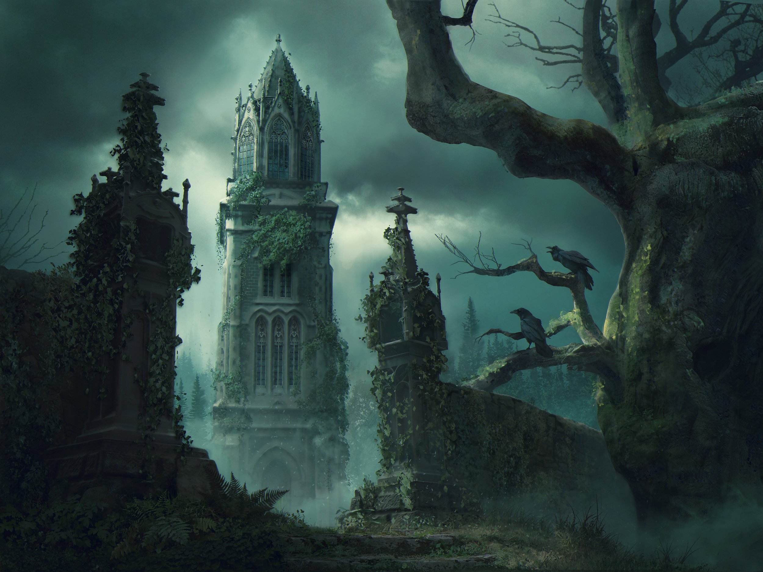 Endpaper 1 for the special Mystic Box edition of Nocticadia by Keri Lake