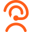 An orange cable or wire showing a loop and a connector.