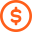 Icon of a dollar sign inside a circle