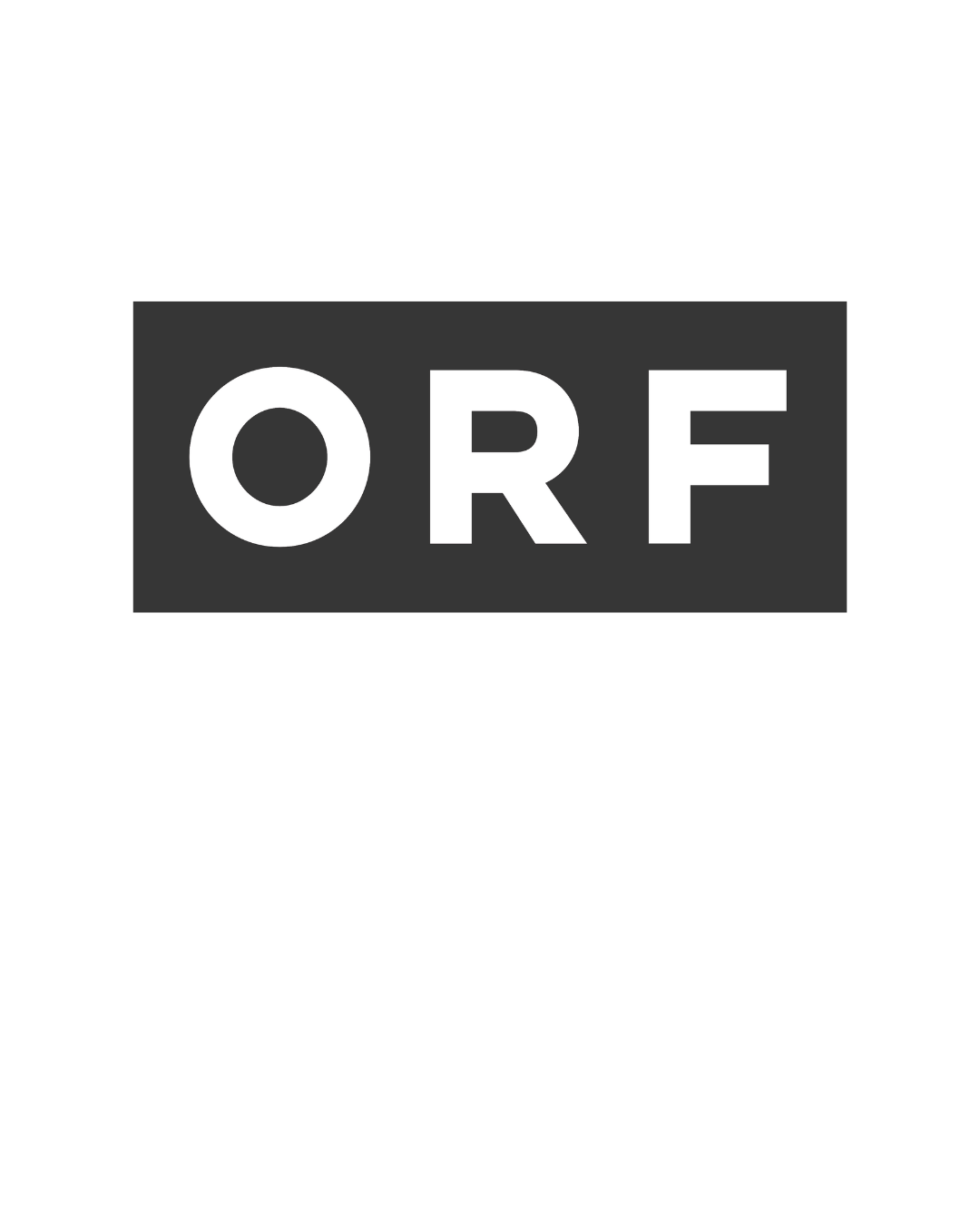 Black and white ORF logo with the letters ORF in bold capital letters inside a black rectangle.