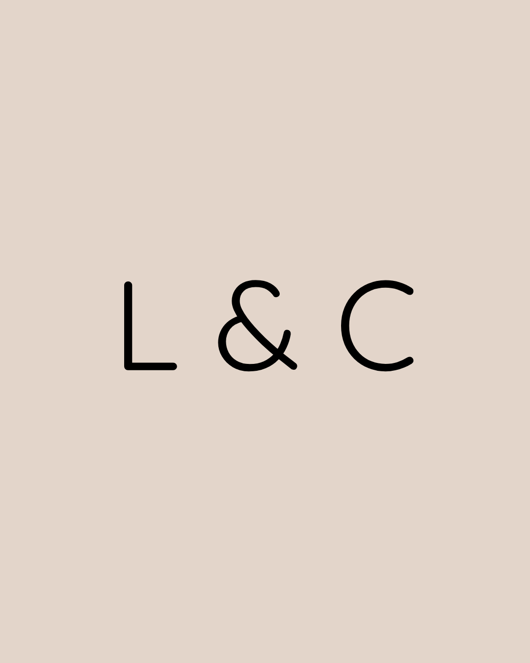 Text 'L & C' on a beige background.
