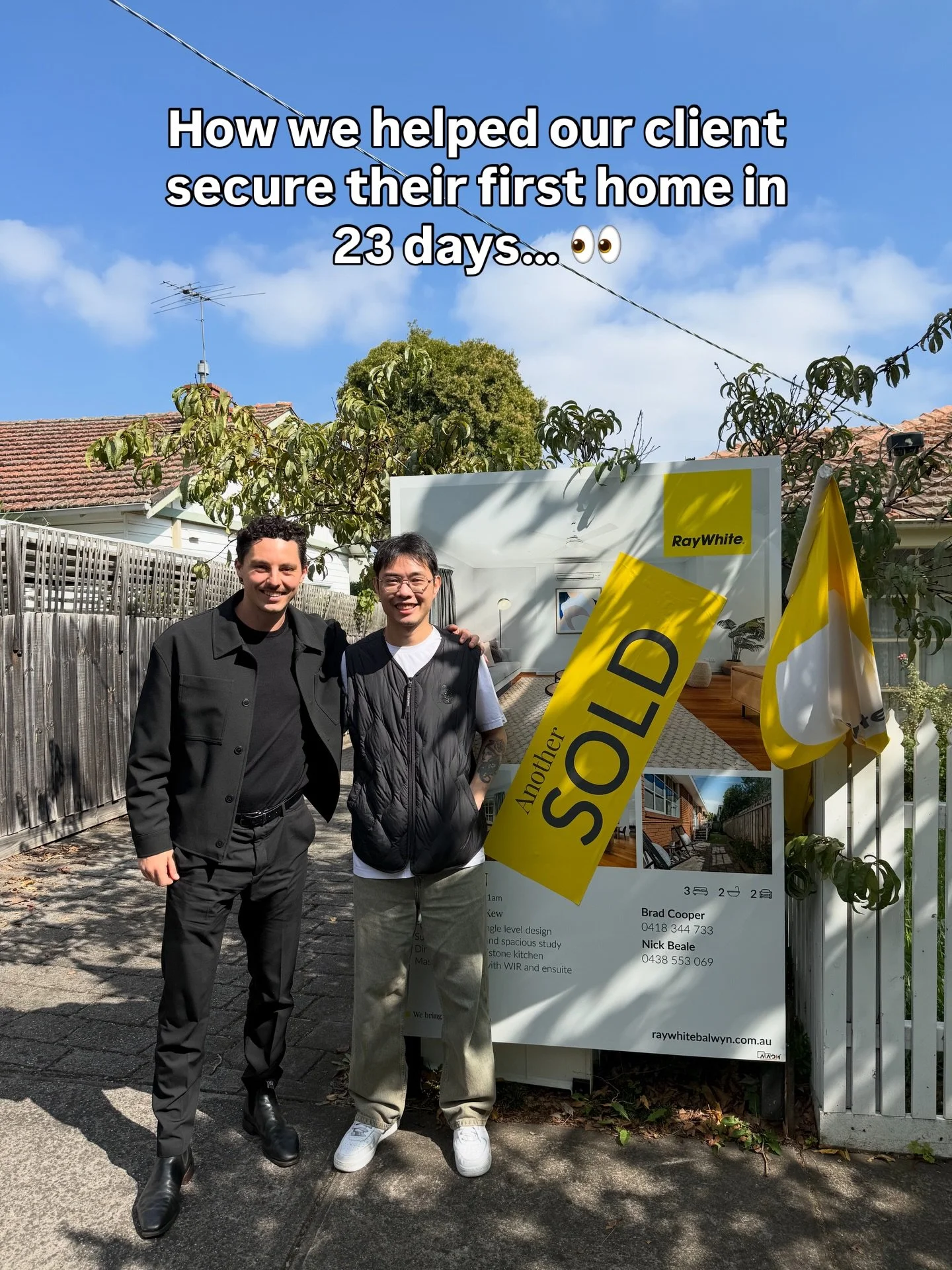 They came to me overwhelmed and unsure where to start.

23 days later they had the keys to their first home.

This is what having someone genuinely in your corner looks like.

Not just bidding at auction, but getting crystal clear on what you actuall