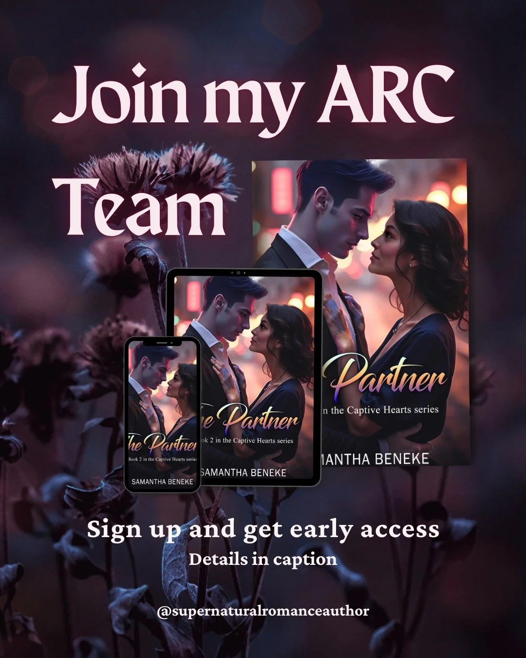 𝐀𝐑𝐂 𝐑𝐞𝐚𝐝𝐞𝐫𝐬 𝐖𝐚𝐧𝐭𝐞𝐝!
Do you love dark romance, vampires, and morally grey heroes who will risk everything for the ones they love? 🖤

I&rsquo;m building my ARC (Advance Review Copy) team for The Partner (Captive Hearts, Book 2), and I&