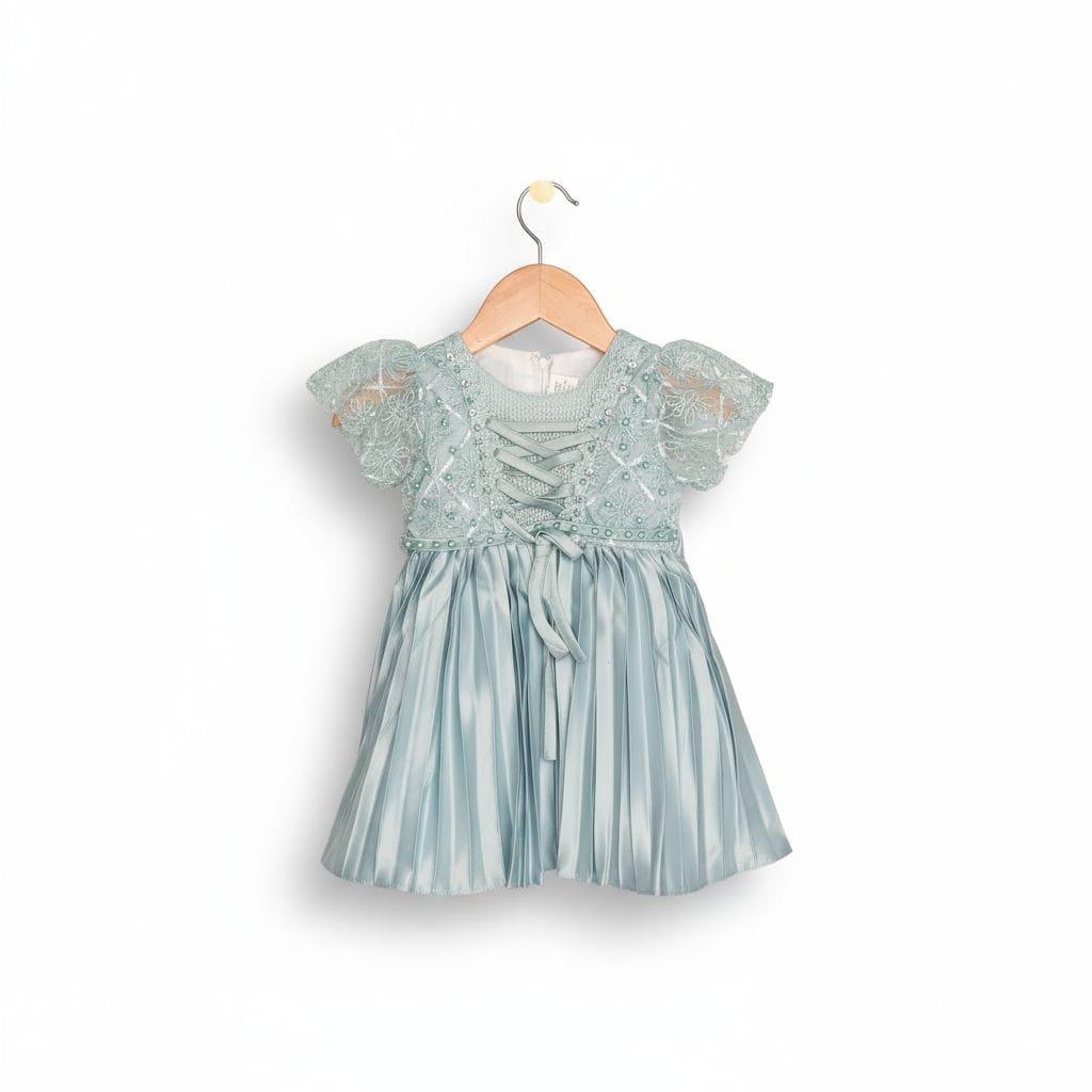 Aqua Lace Charm Dress (size 70) up to 9 months