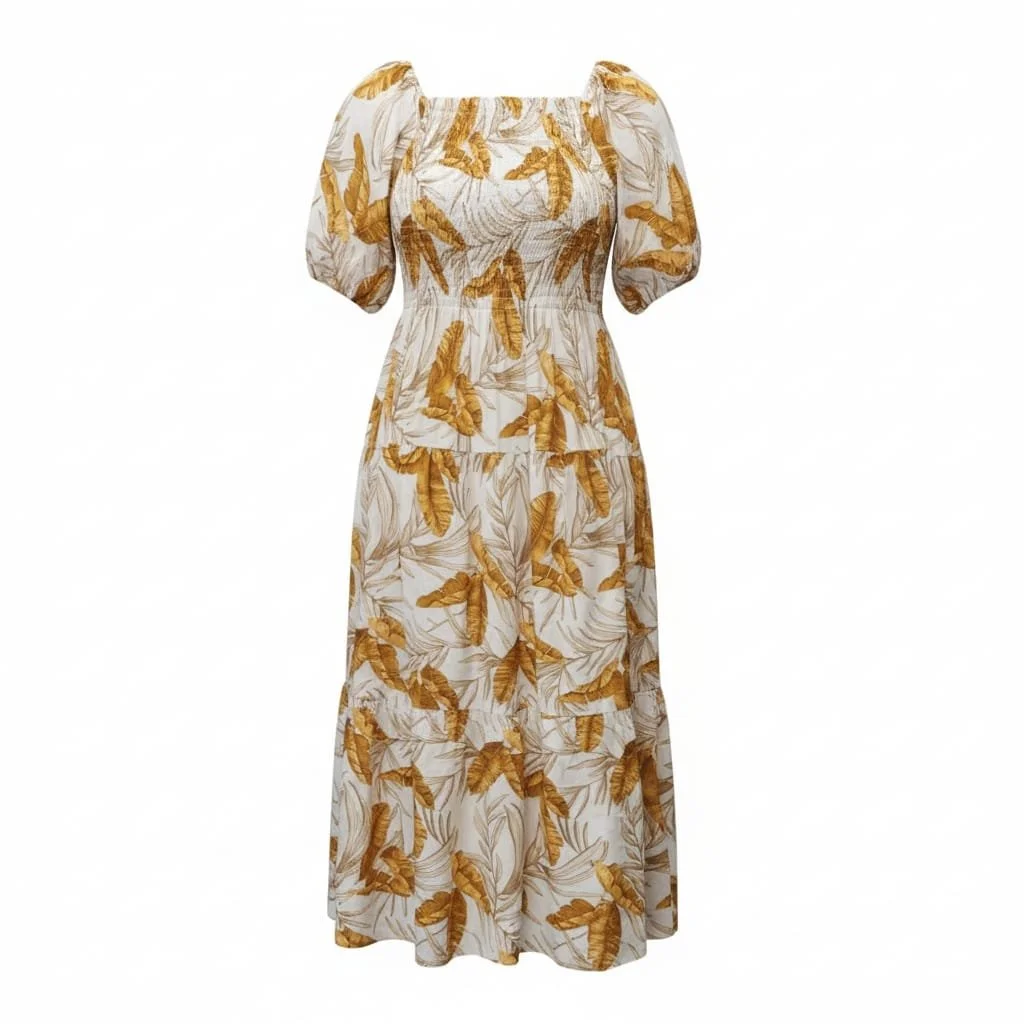 Sunlit Meadow Leaf Dress (one-size)