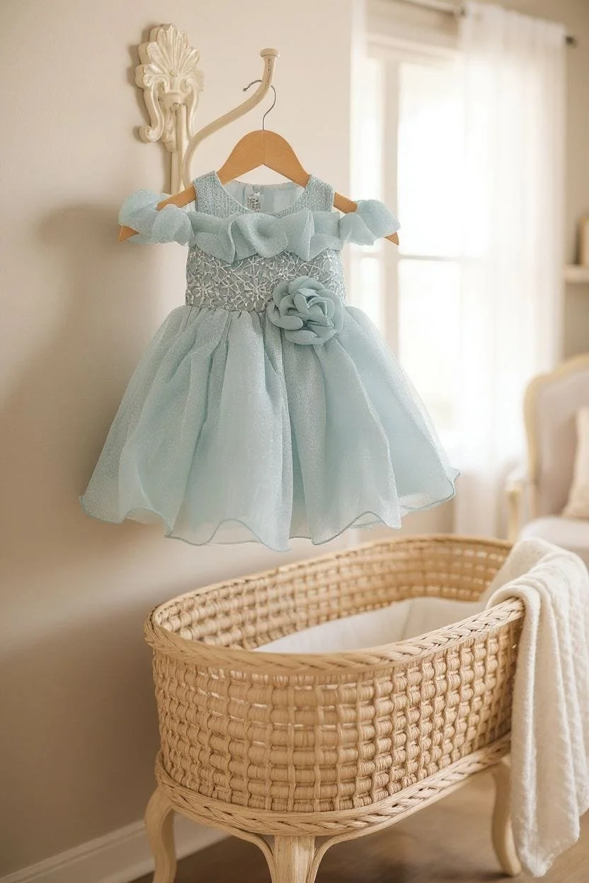 Sky Petal Lace Dress (size 100) 2-3 years