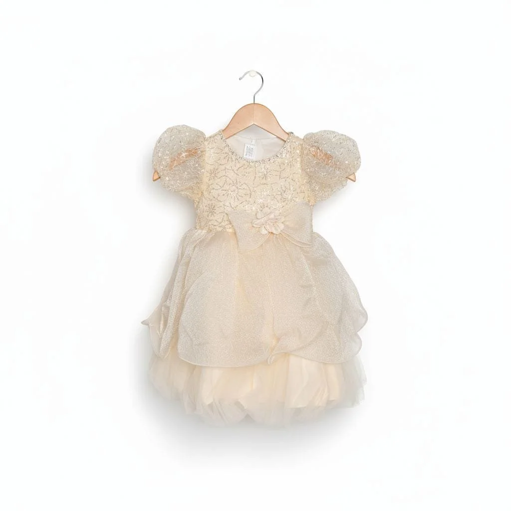 Champagne Petal Glimmer Dress (size 110) 3-4 years