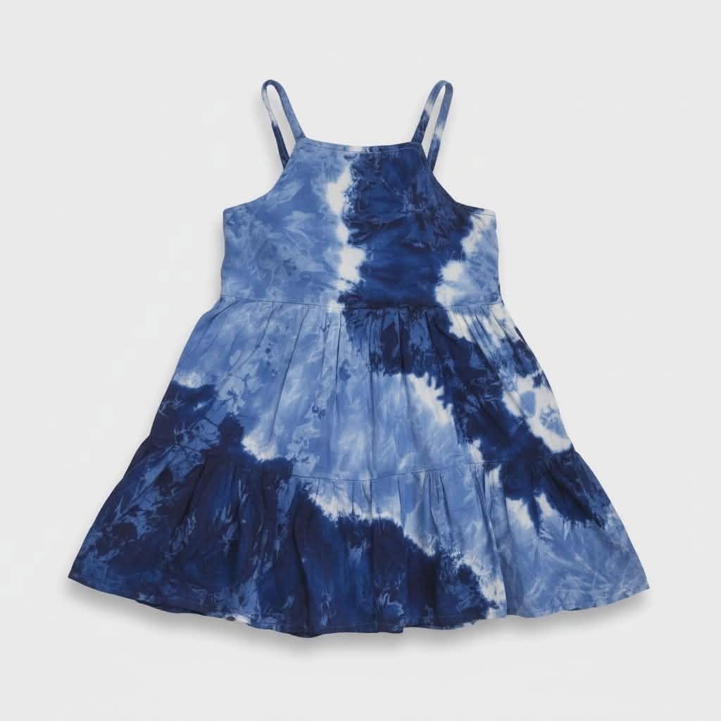 Sky Drift Tiered Tie‑Dye Dress ( size M)