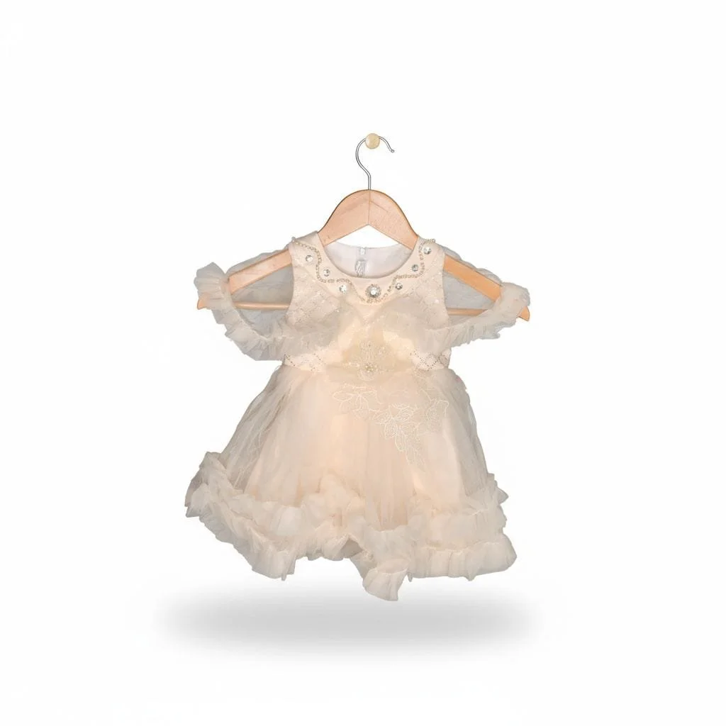 Cream Pearl Whimsy Dress (size 70) 6-9 months