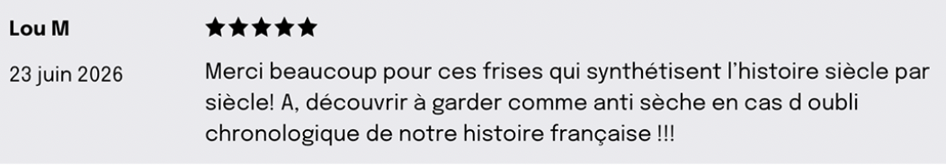 Avis client - Les frises de Sophie