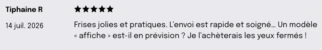 Avis client - Les frises de Sophie