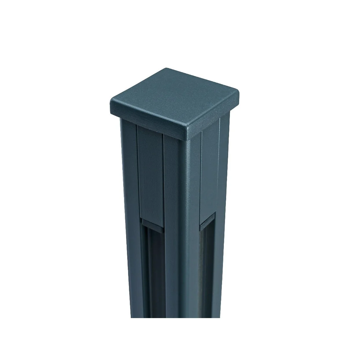 Aluminium Square corner post grey top detail