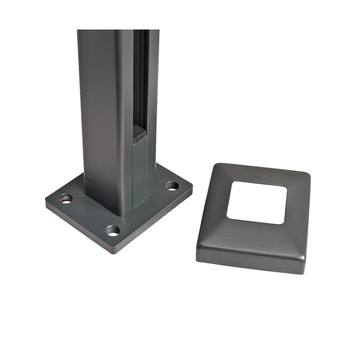 Aluminium Square end post base details