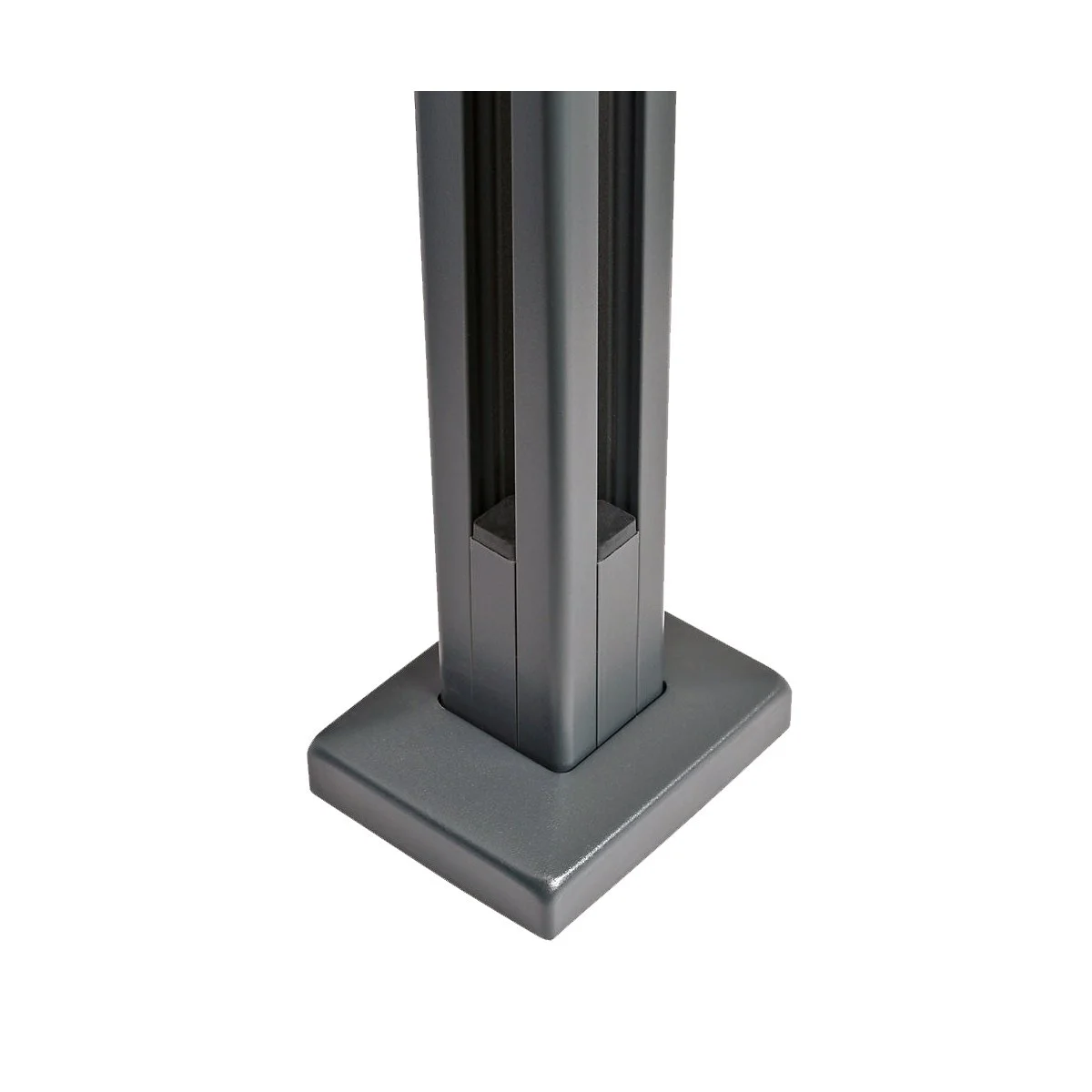 Aluminium Square corner post silver base cover detail
