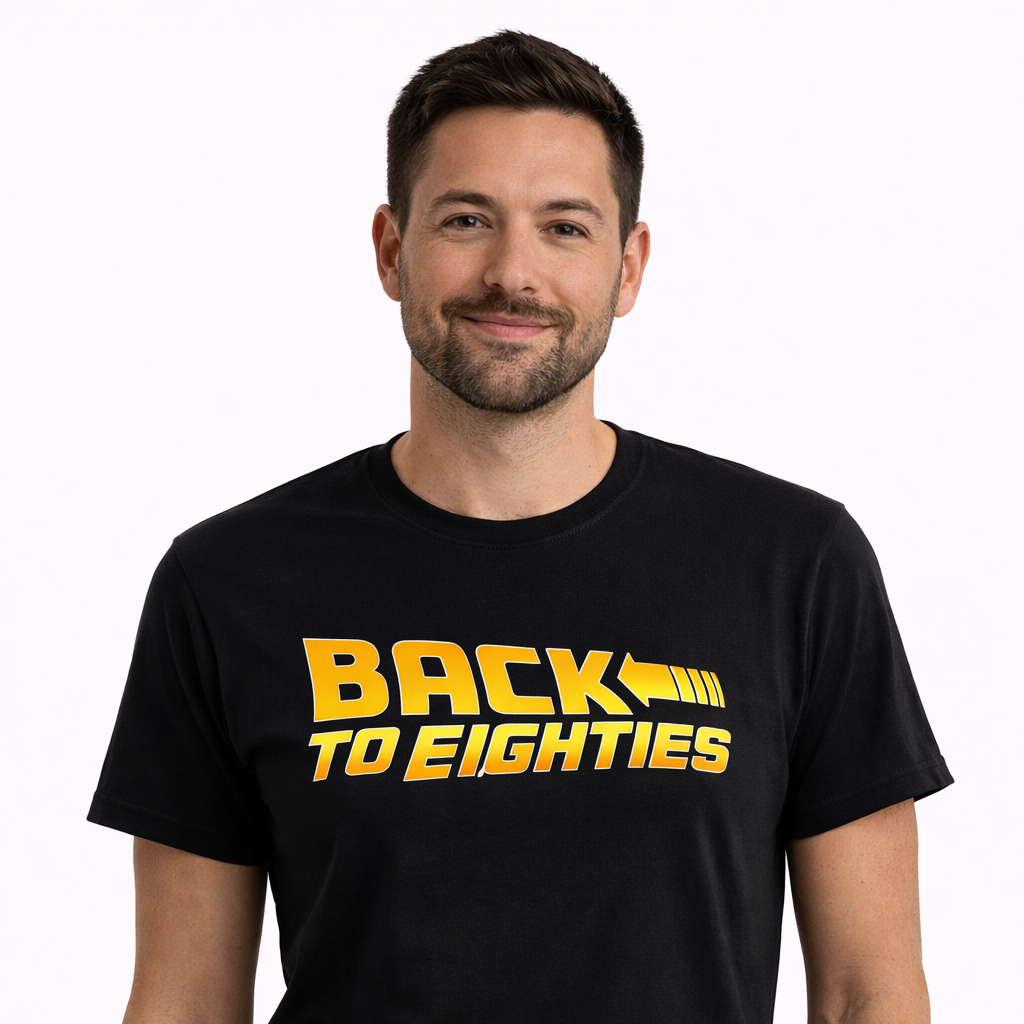 BLACK T-SHIRT "BACK TO 80'S"