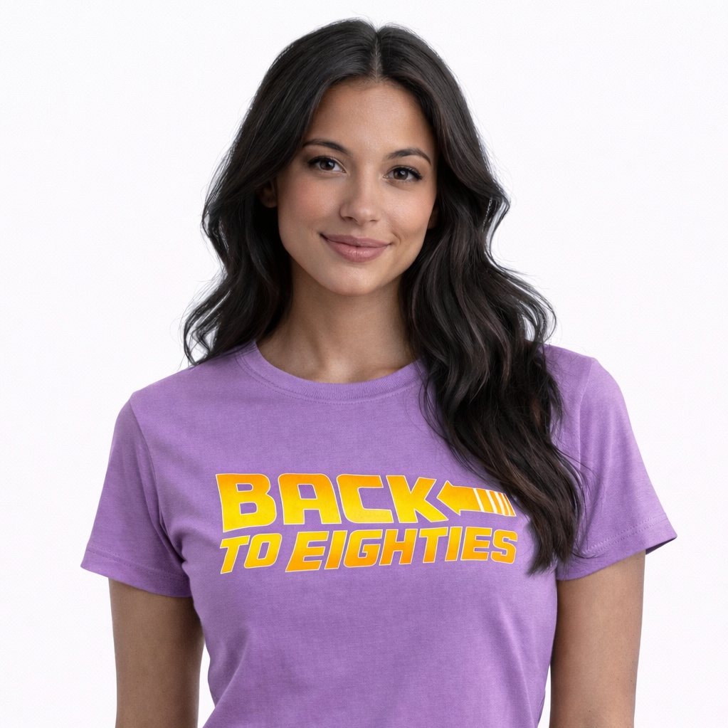 PURPLE T-SHIRT "BACK TO 80'S"