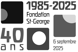 Logo celebrating the 40th anniversary of Fondation Saint-George, from 1985 to 2025, featuring geometric shapes and the date 6 September 2025.