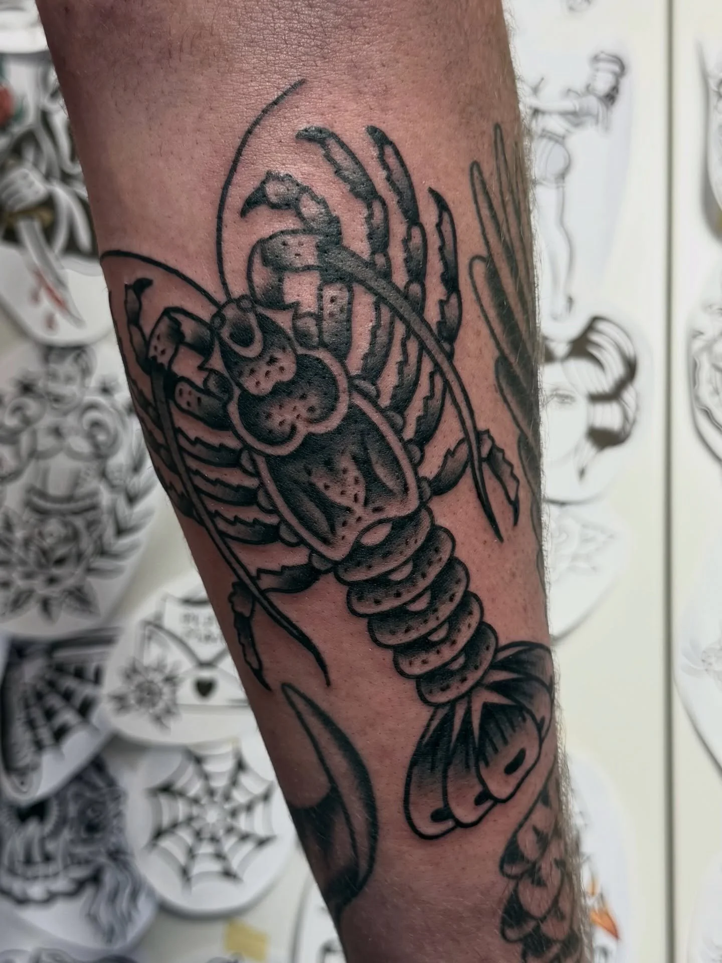 Added another animal to the collection for Lucas 🦞

#sunshinecoasttattoo #traditionaltattoo #brisbanetattoo #tattoo