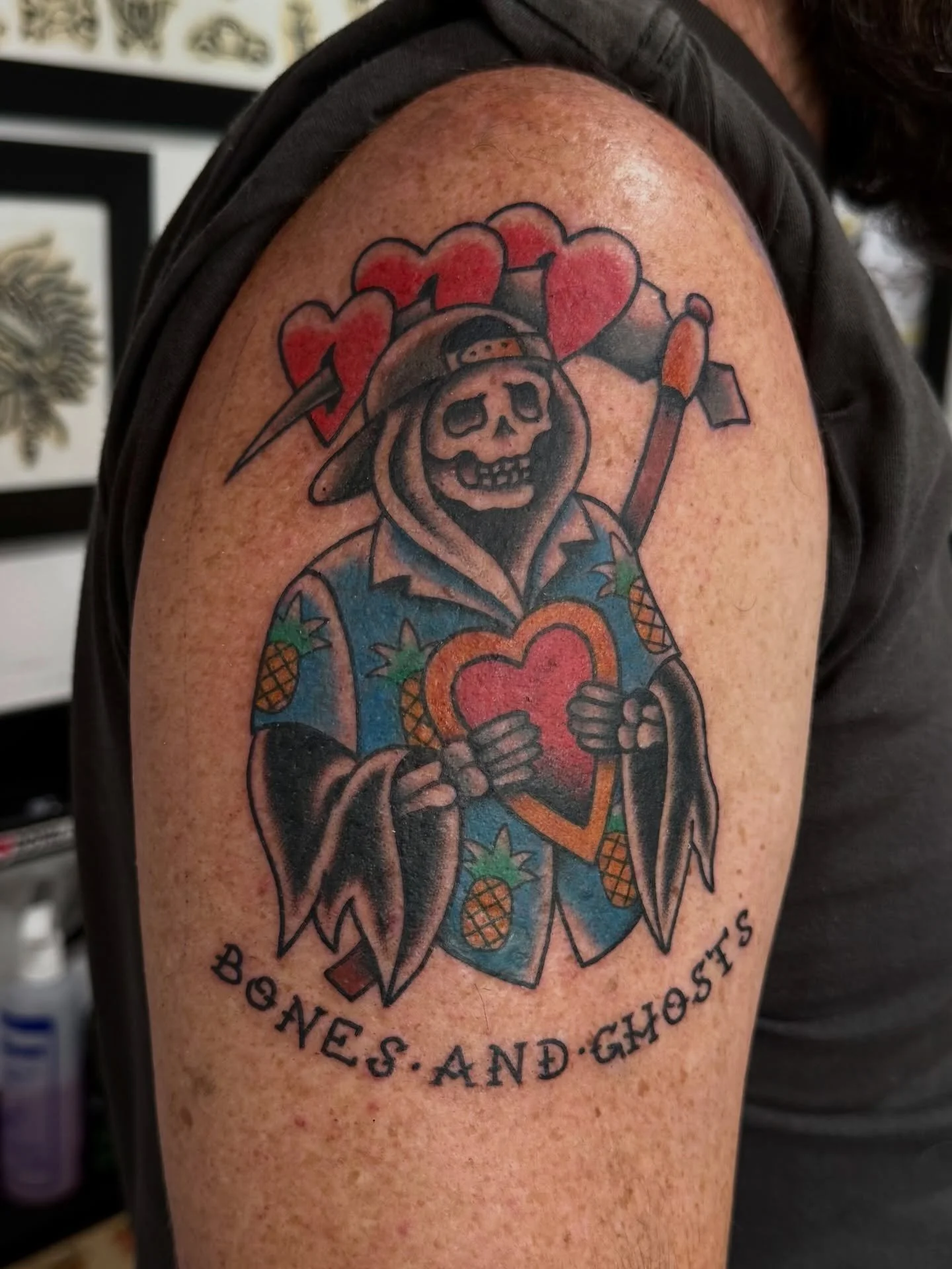 Custom reaper 💀

#sunshinecoasttattoo #traditionaltattoo #tattoo #reapertattoo #colourtraditional