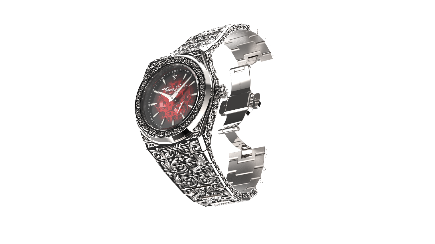 Watch case design with engraved bezel — ACTE.5 watch design studio