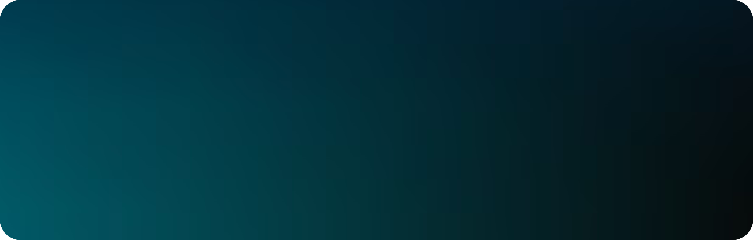 Dark gradient background transitioning from deep teal to black.