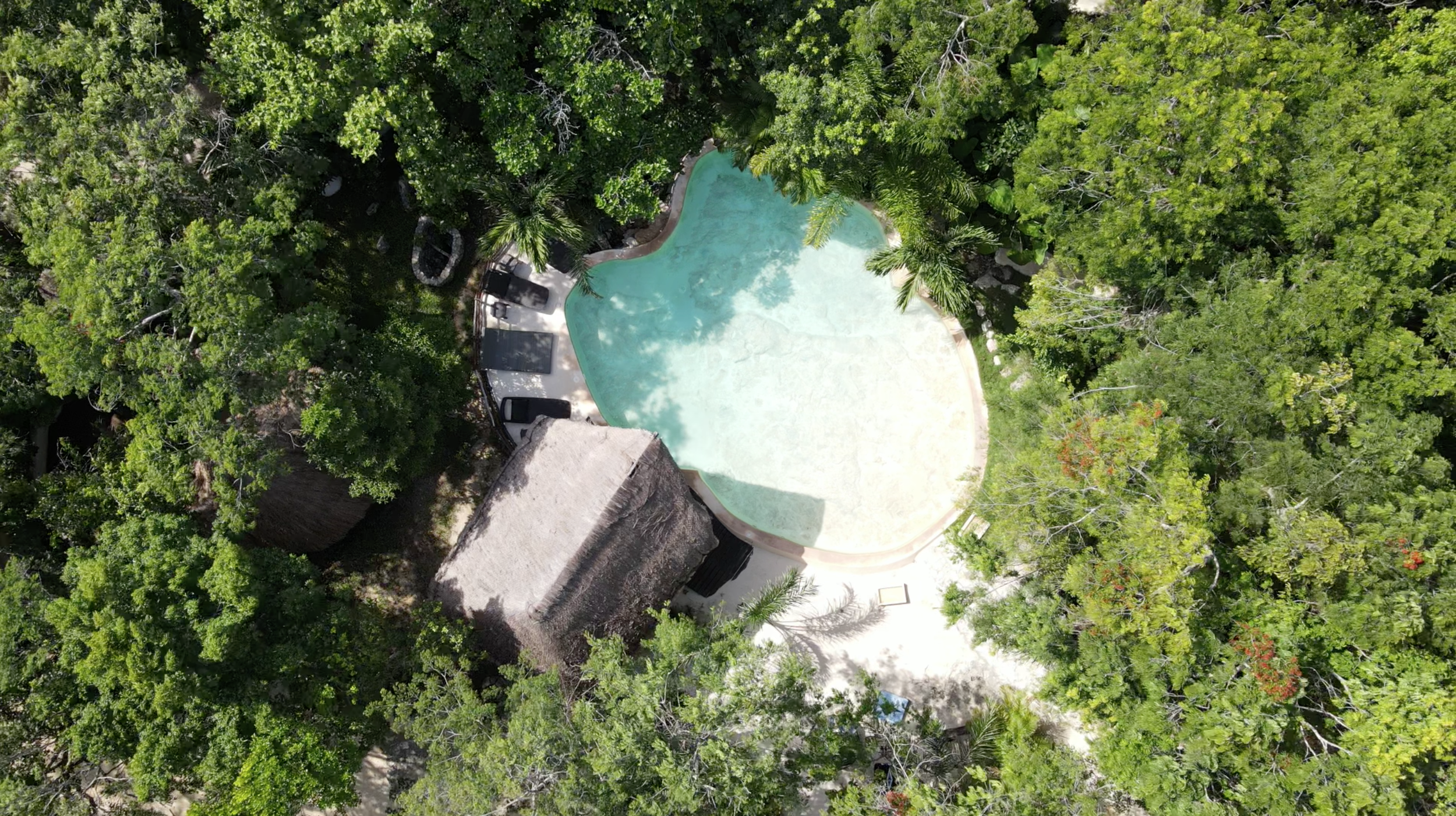 Arial view of the salt water pool