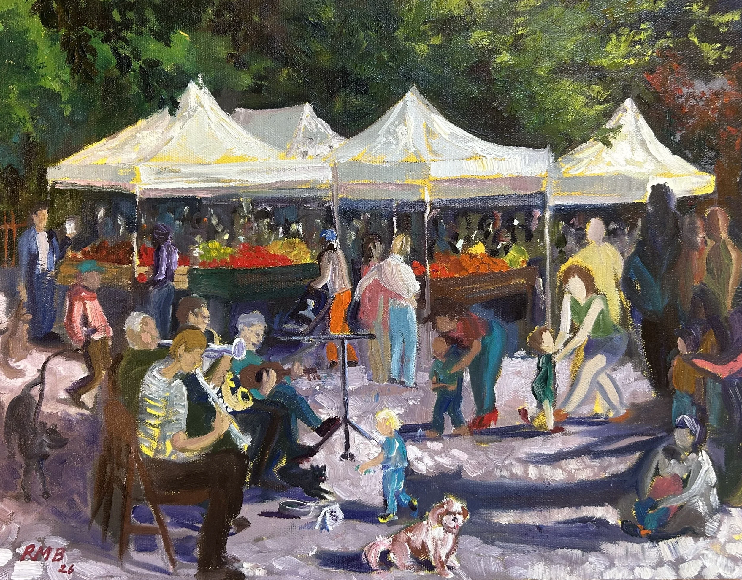 ‘The Small Dog Jazz Society’ 2025 Oil on canvas 14x18”