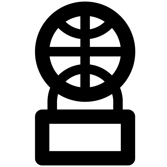 Icon of a basketball overlaying a lock - signaling ball security, a special player power up.