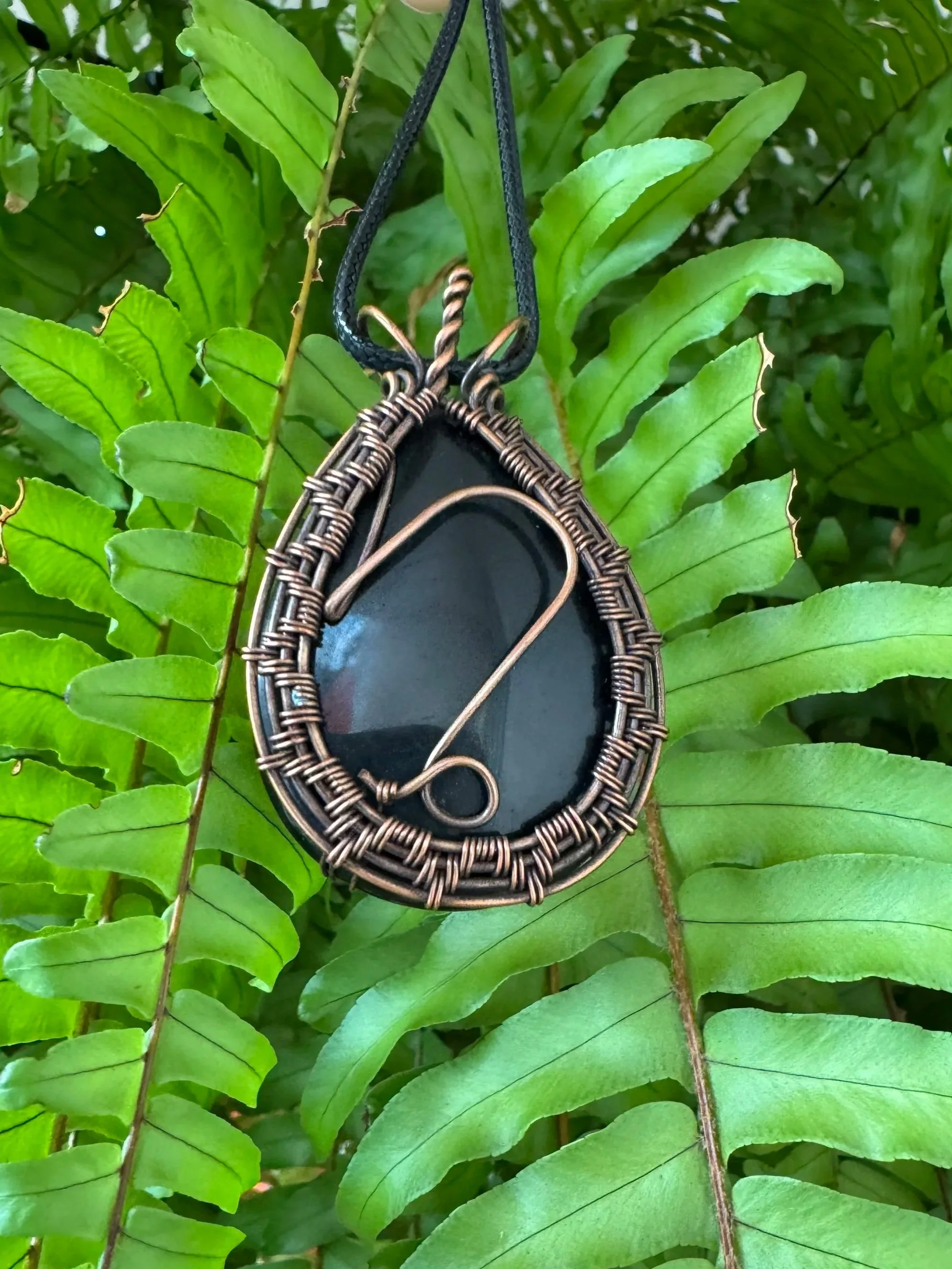 Capricorn: Black Obsidian In Oxidized Copper