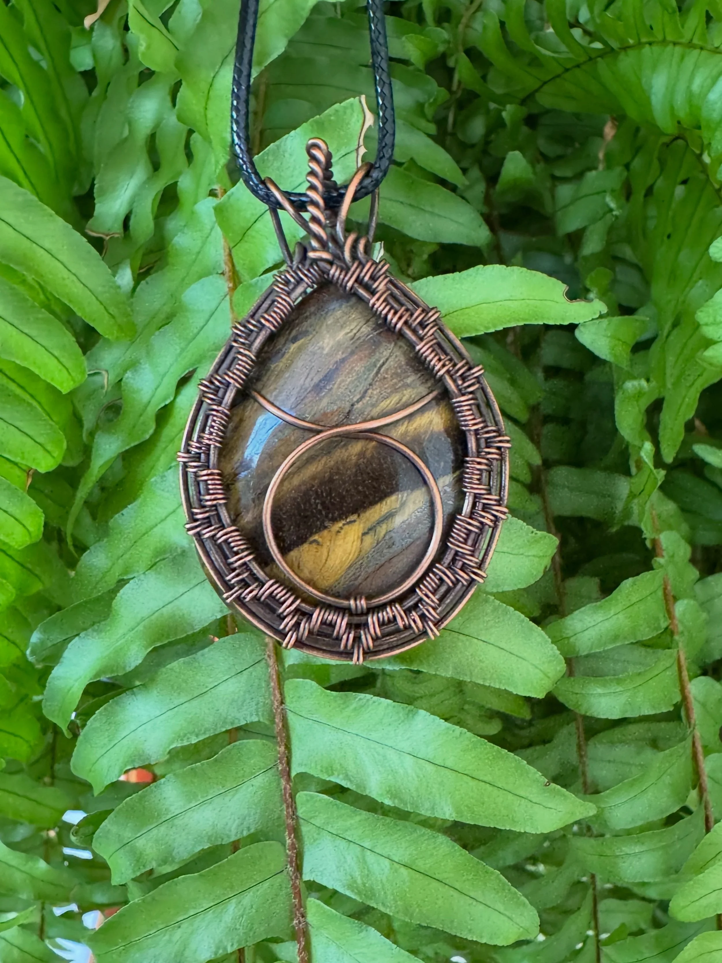 Taurus: Tigers Eye In Oxidized Copper