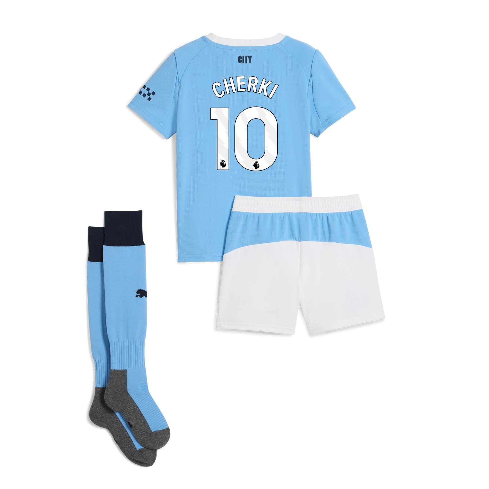 Manchester City Home Mini Kit 2025/26 With CHERKI 10 Printing - £76.00