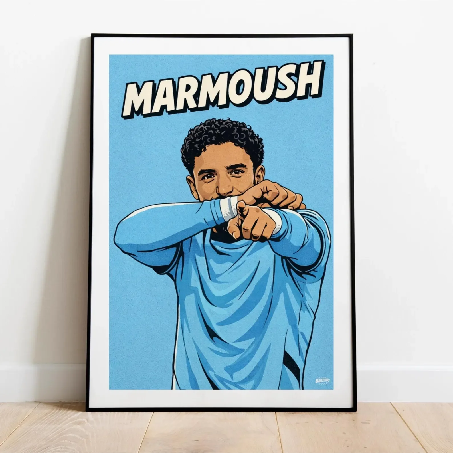 Omar Marmoush Poster | Comic Style Manchester City Fan A3 Art Print - £27.50