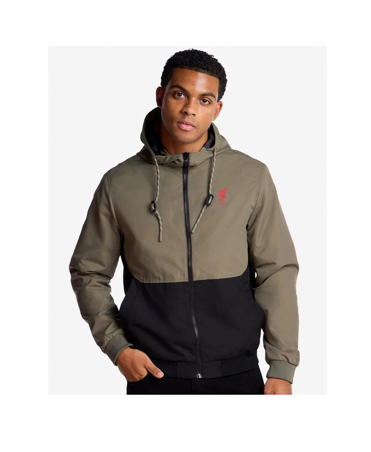 LFC Mens Colour Block Windcheater Khaki & Black - £60.00