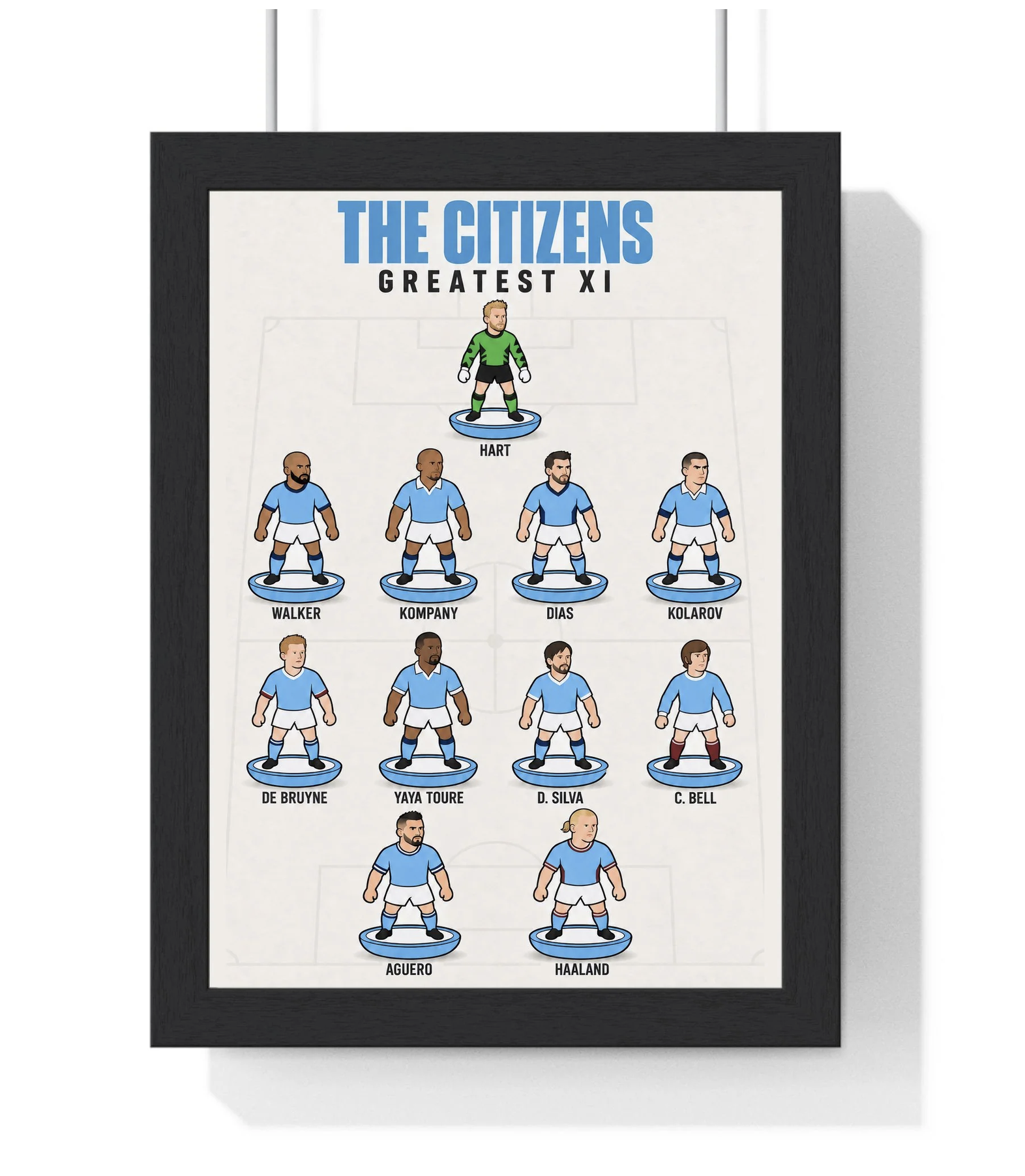 Manchester City Greatest XI Print | The Citizens Legends Football Wall Art A4 Framed
 £24.99 