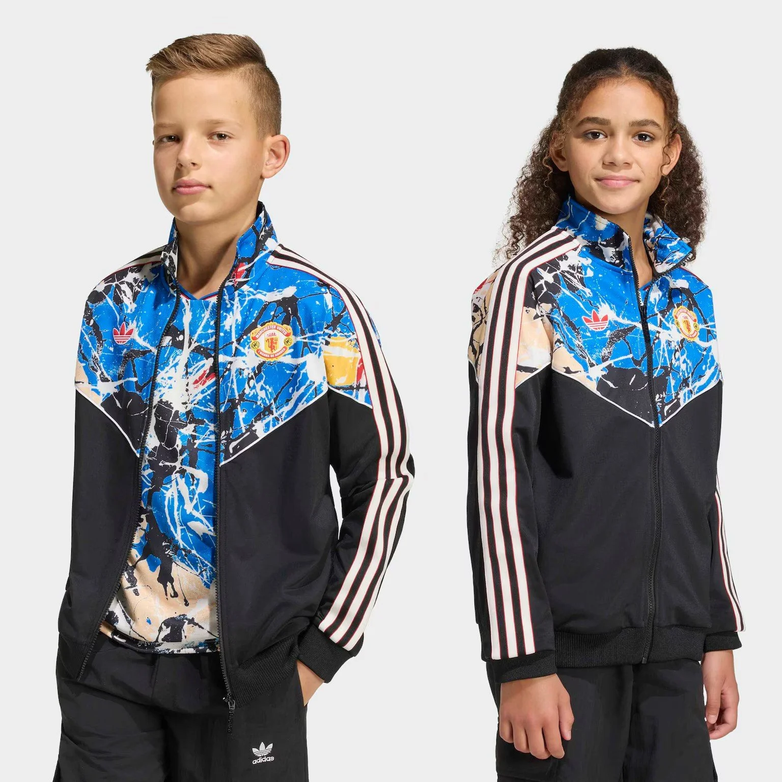 Manchester United x adidas Kids Stone Roses Track Jacket Black - £80.00
