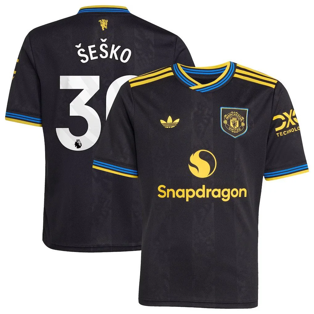 Manchester United adidas Third Shirt 2025-26 | Kids | Šeško - £45.00