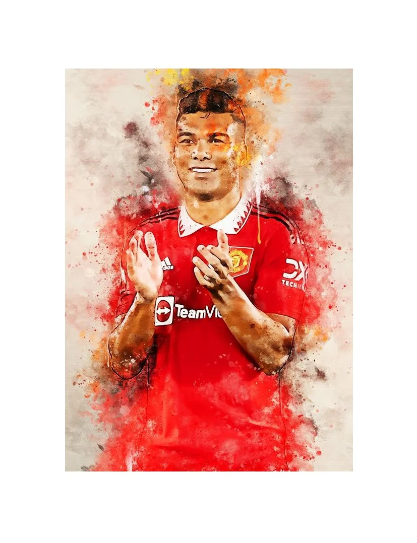 Casemiro | Manchester United FC | 50cm x 70cm Canvas Wall Art - £81.53