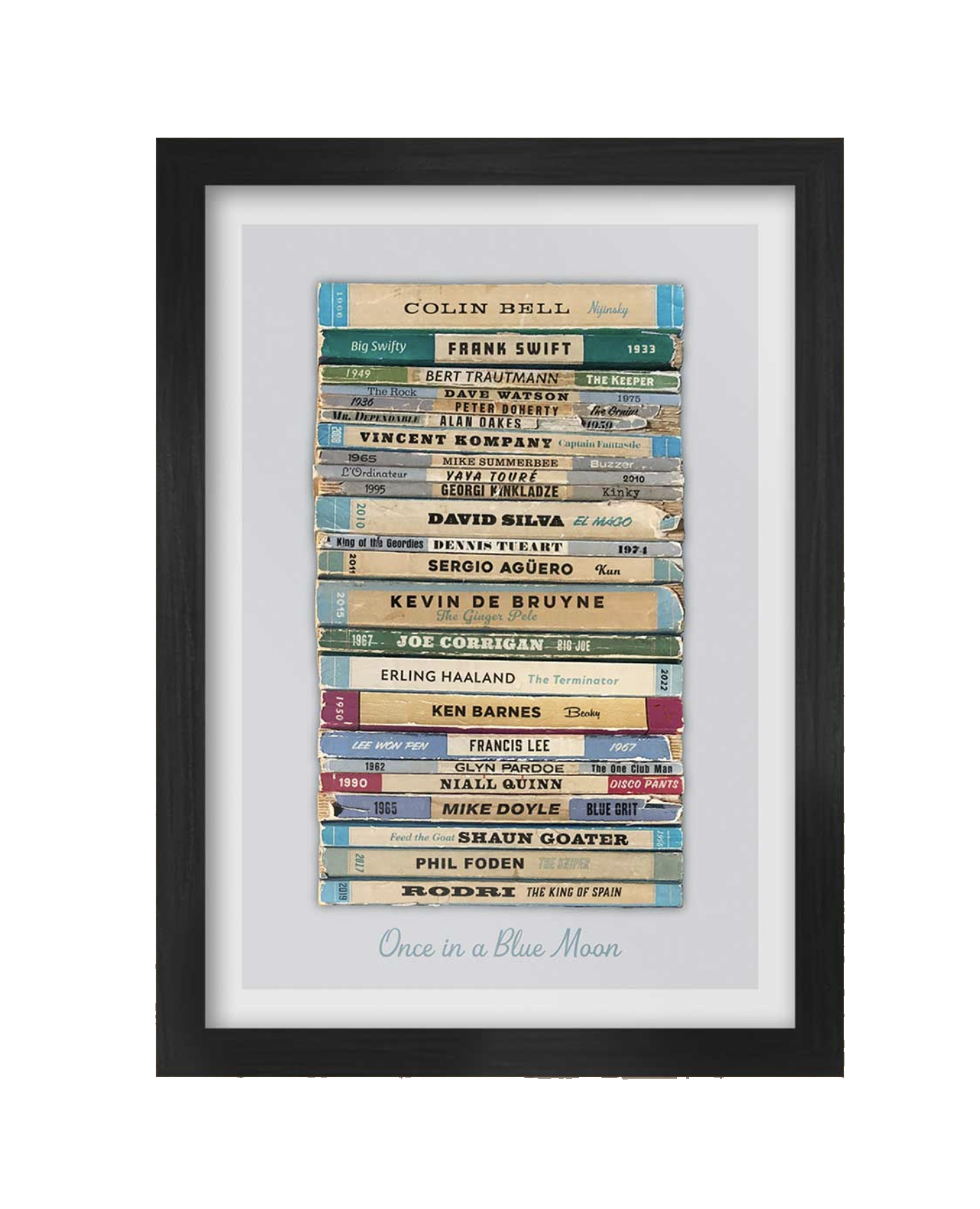 Once in a Blue Moon | Manchester City FC | A4 Framed Wall Art - £34.95