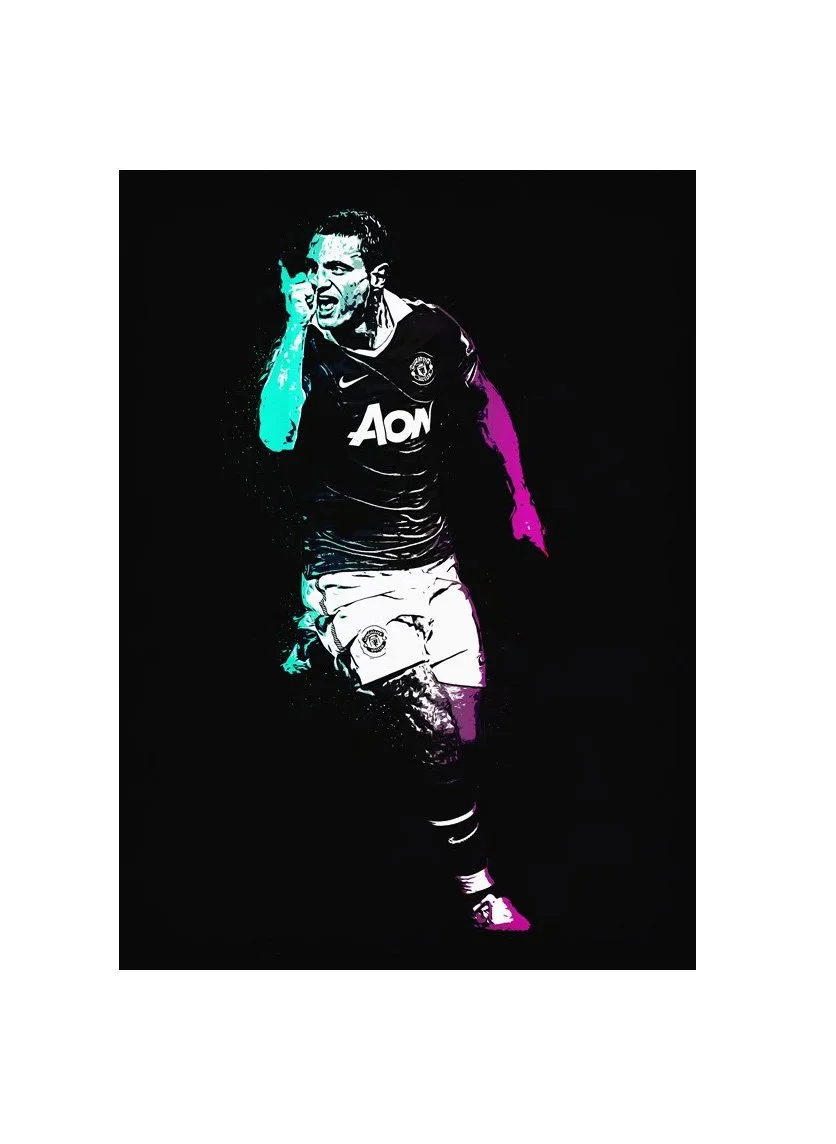 Nemanja Vidic | Manchester United FC | 30cm x 40cm Framed Fine Art Print - £121.47