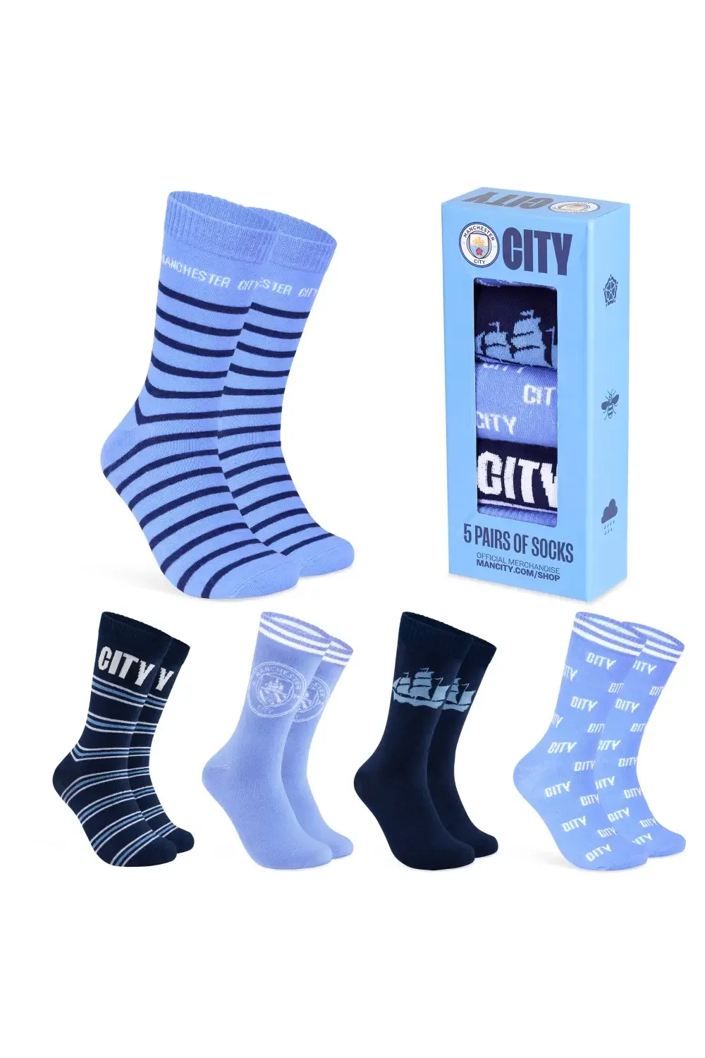 Man City FC Pack Of 5 Socks
 £14.49 