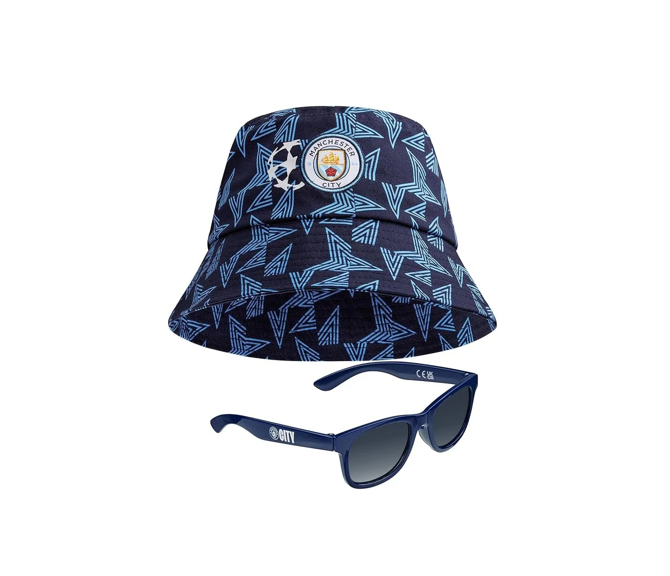 Manchester City FC Bucket Hat and Kids Sunglasses Set - £13.29
